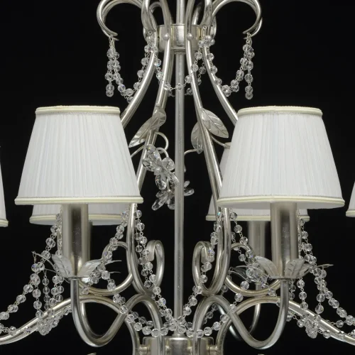 Люстра подвесная Валенсия 299011608 Chiaro бежевая на 8 ламп, основание серебряное в стиле классический  фото 10